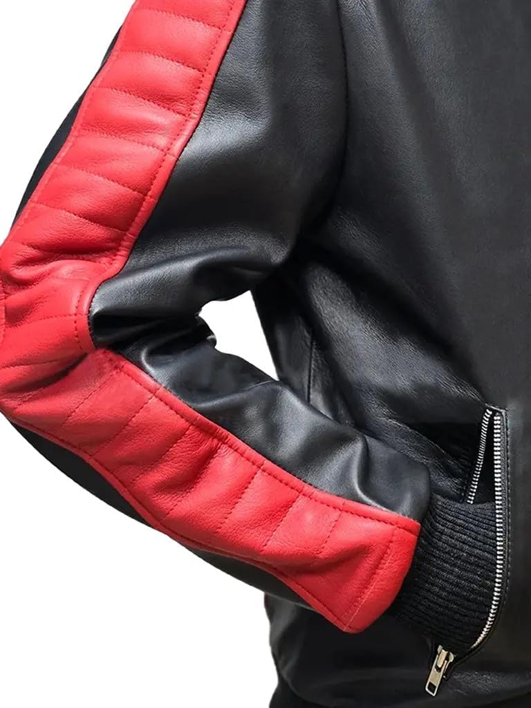 Miami The Fall Ryan Gosling Guy 2024 Vice Stunt Team Bomber Leather Jacket - Detachable Hood