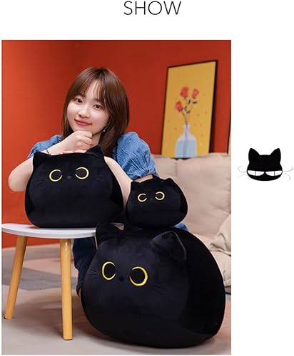 Miniatura 2 de Mochi - Peluche de gato suave de 12 pulgadas, cojín Kawaii de peluche para decoración del hogar, cumpleaños, día de San Valentín, accesorios (negro)