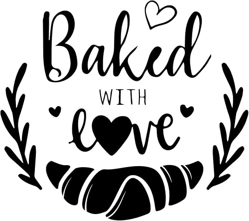 SUPERDANT Calcomanías de pared de pan, calcomanías de vinilo para hornear, diseño de ramas de olivo horneadas con amor, calcomanías de pared de