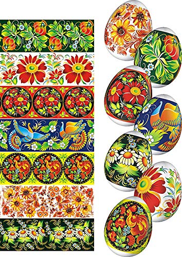Lot of 2 * 7 Easter Egg Decoration Thermo Heat Shrink Sleeve Wraps Pysanka for 14 Easter Eggs