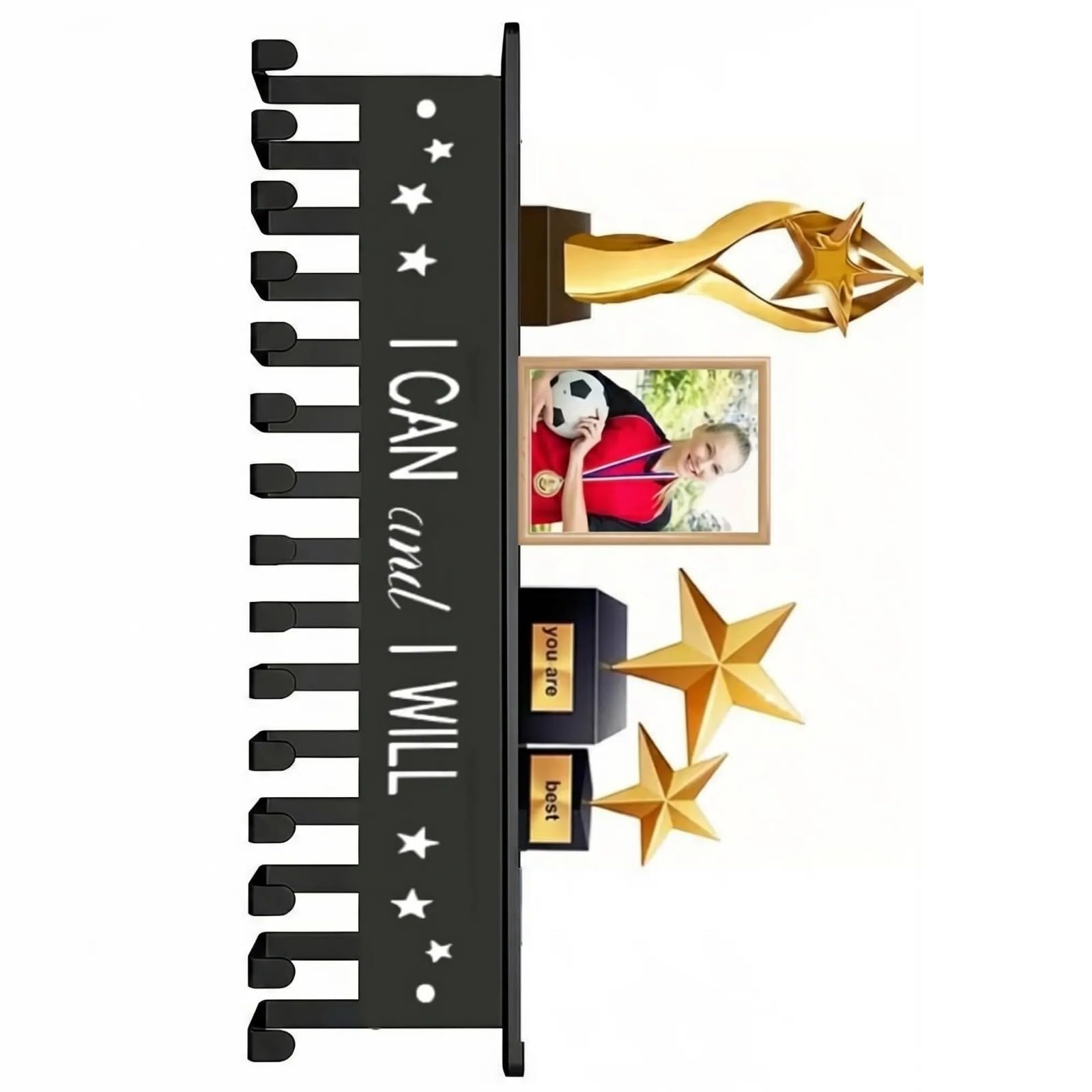 ZEPFJHE Modern Holder with Medals Display Function Sturdy TPU Construction for Home Gym Use Fitness Award Holder