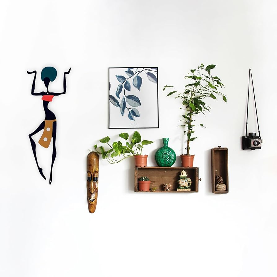 Handgesneden houten zebramasker om aan de muur te hangen : Purity Style