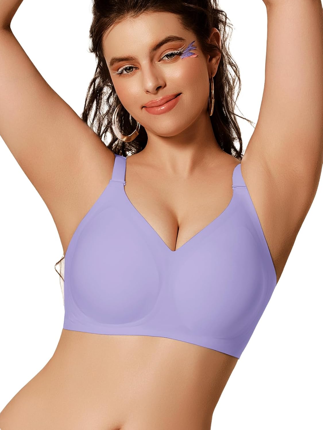 COCOMARTS Jelly Bras for Women No Underwire Push Up Seamless Supportive Plunge Bra Full Coverage Comfortable Bralettes - Image 3