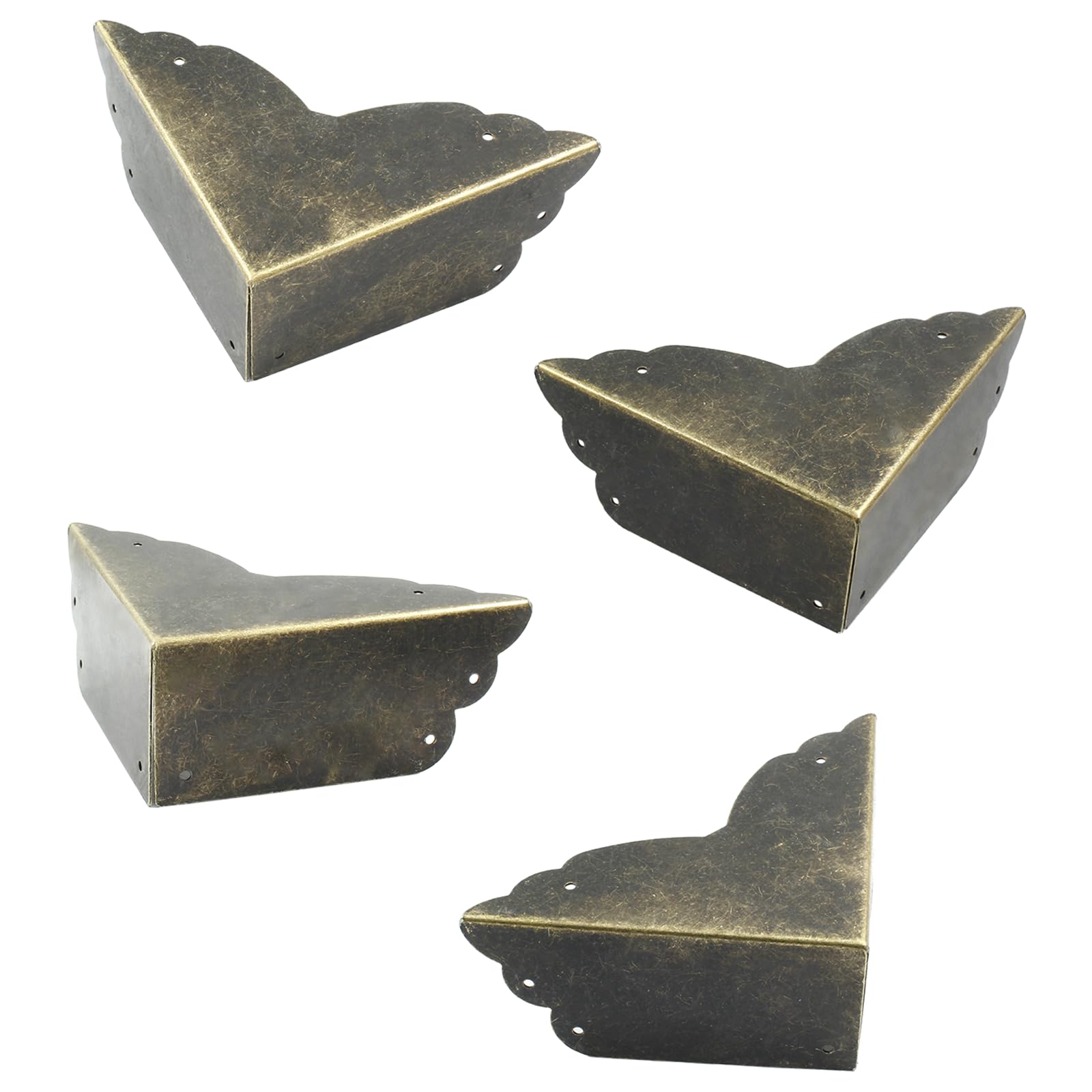 Bivethoi 4 Packs Bronze Box Corner Protectors, Edge Cover Safety Guard Furniture Decorative Metal Table Corner (2.76" x 1.18")
