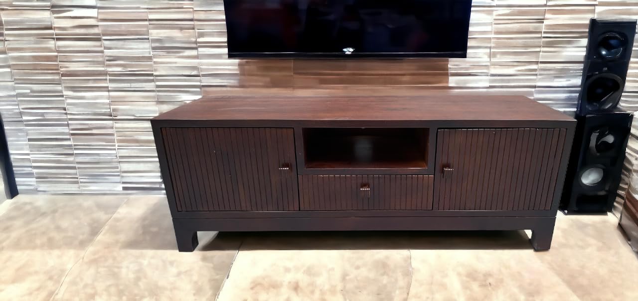 Orchid Homez Imported Acacia Wooden Modern Television Stand | Entertainment Center | Television Console | Floating TV Shelf | TV Stand for living room