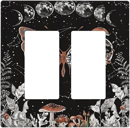 Miniatura 41 de Cubiertas de Interruptor de Luz de 1 Gang Medieval Abstracto Moderno Luna Estrellado Gran Ola Toggle Simple Placa de Pared Cubierta Decorativa de