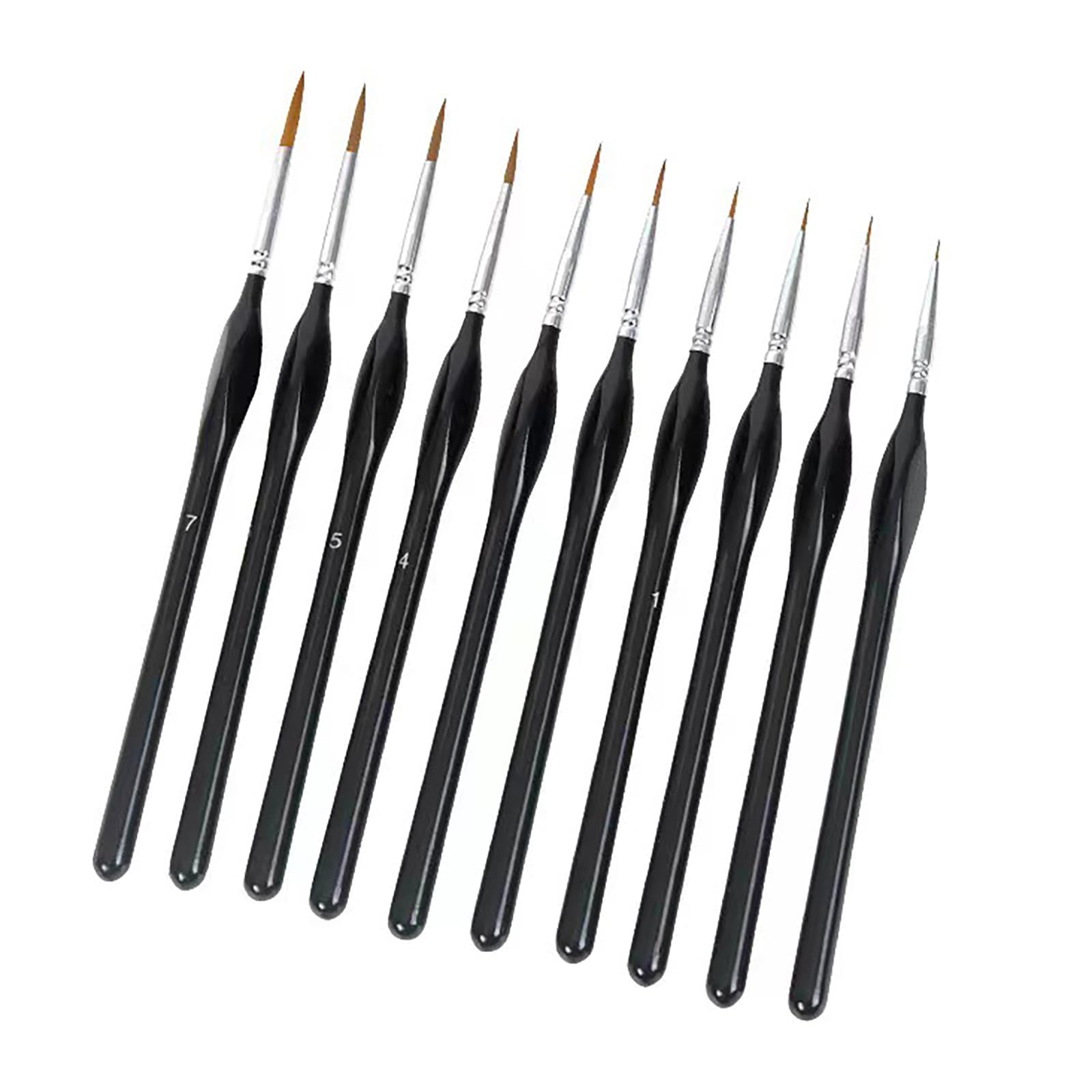 Ensemble de 10 pinceaux pour détails Fins, Pointe Professionnelle, pinceaux Miniatures pour Artistes, Lignes Fines Noires, pour Aquarelle, Acrylique, Peinture à l'huile détaillée