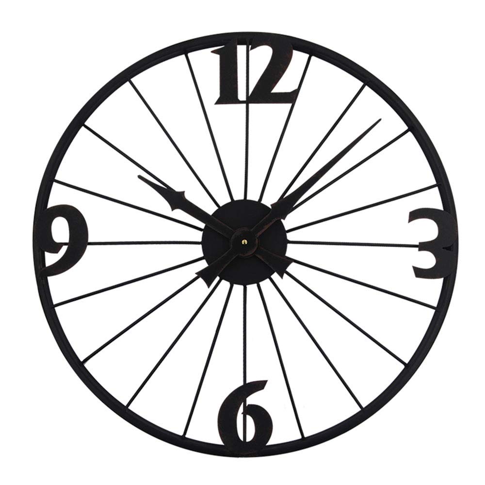 Reloj De Pared Reloj de Pared de Estilo Industrial de 50 cm, diseño de Ruedas de Bicicleta Decorativo Reloj silencioso para la Oficina de la Sala de Estar y decoración para el hogar Regalo
