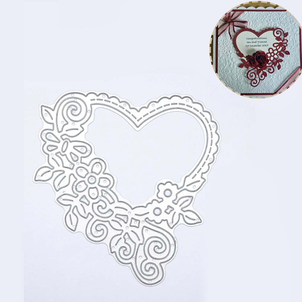 Metall-Stanzschablone Herzform – Für Basteln, Scrapbooking & Karten, Silber