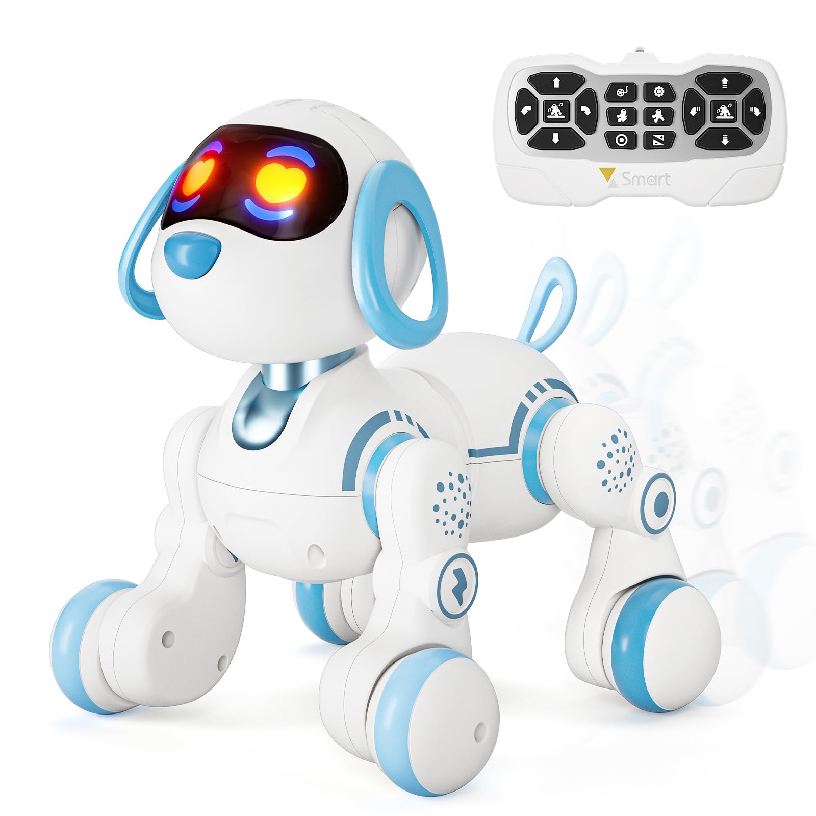 Jouet robot télécommandé pour chien - Fonction tactile et suivi - Chiot robot parlant intelligent - Pour filles et garçons - Cadeau de Noël et d'anniversaire