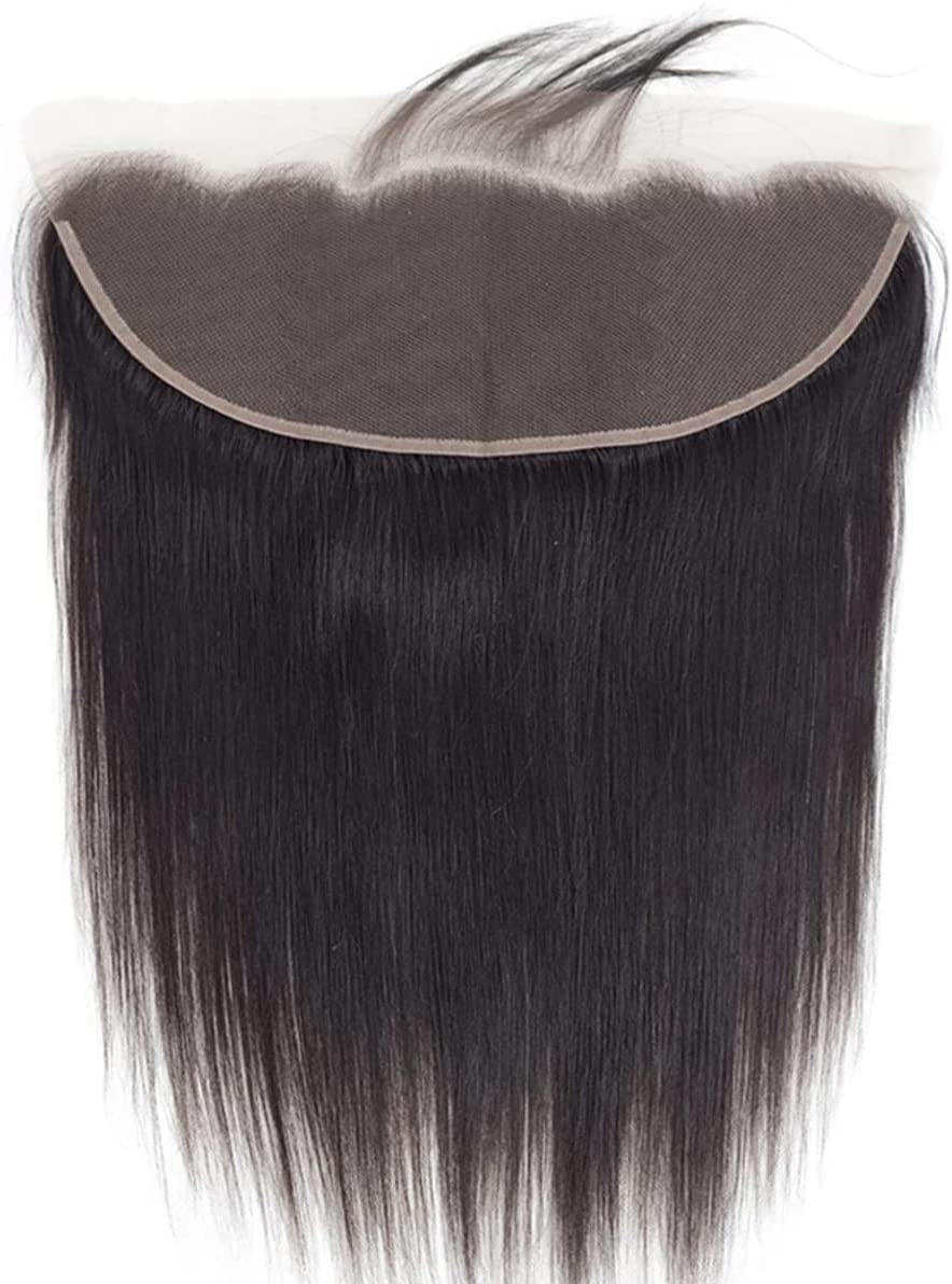Lace Frontals 13x4 Transparent Lace Frontal Closure Human Hair Frontals Pre Plucked with Natural Hairline Ear to Ear Straight Closure Natural Color 14 Inch - Image 2