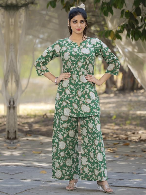 Image of Tee Projekt Cotton Ethnic Wear Co Ord Set for Women | Festive Co Ord Set for Women