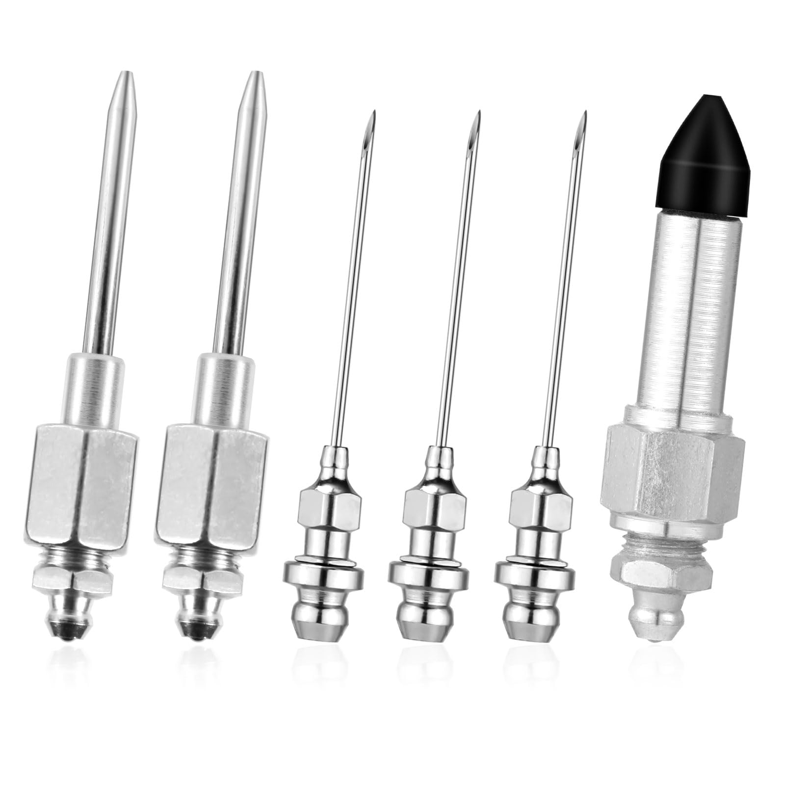 Kit Pompe à Graisse Avec Embout Aiguille - 5 Pièces En Acier Inoxydable Pour Lubrification Espaces Étroits