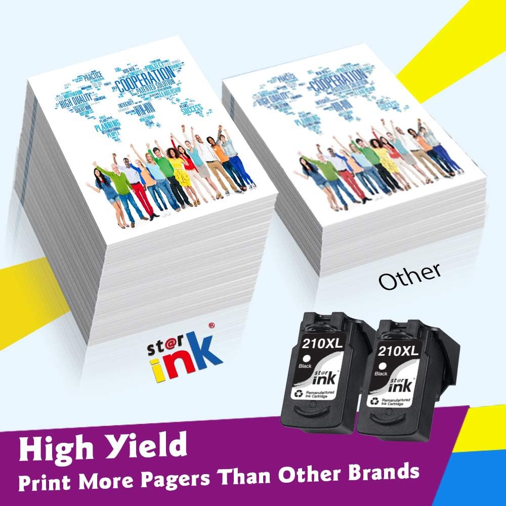 New Arrivals Starink Remanufactured Ink Cartridge Replacement for Canon 210XL PG-210 XL Black for PIXMA MX410 MX420 MX320 MX330 MX350 MP240 MP250 MP270 MP280 MP480 MP490 MP495 iP2702 Printer, 2 Pack Amazing 🔥 Starink Remanufactured Ink Cartridge Replacement for Canon 210XL PG-210 XL Black for PIXMA MX410 MX420 MX320 MX330 MX350 MP240 MP250 MP270 MP280 MP480 MP490 MP495 iP2702 Printer, 2 Pack