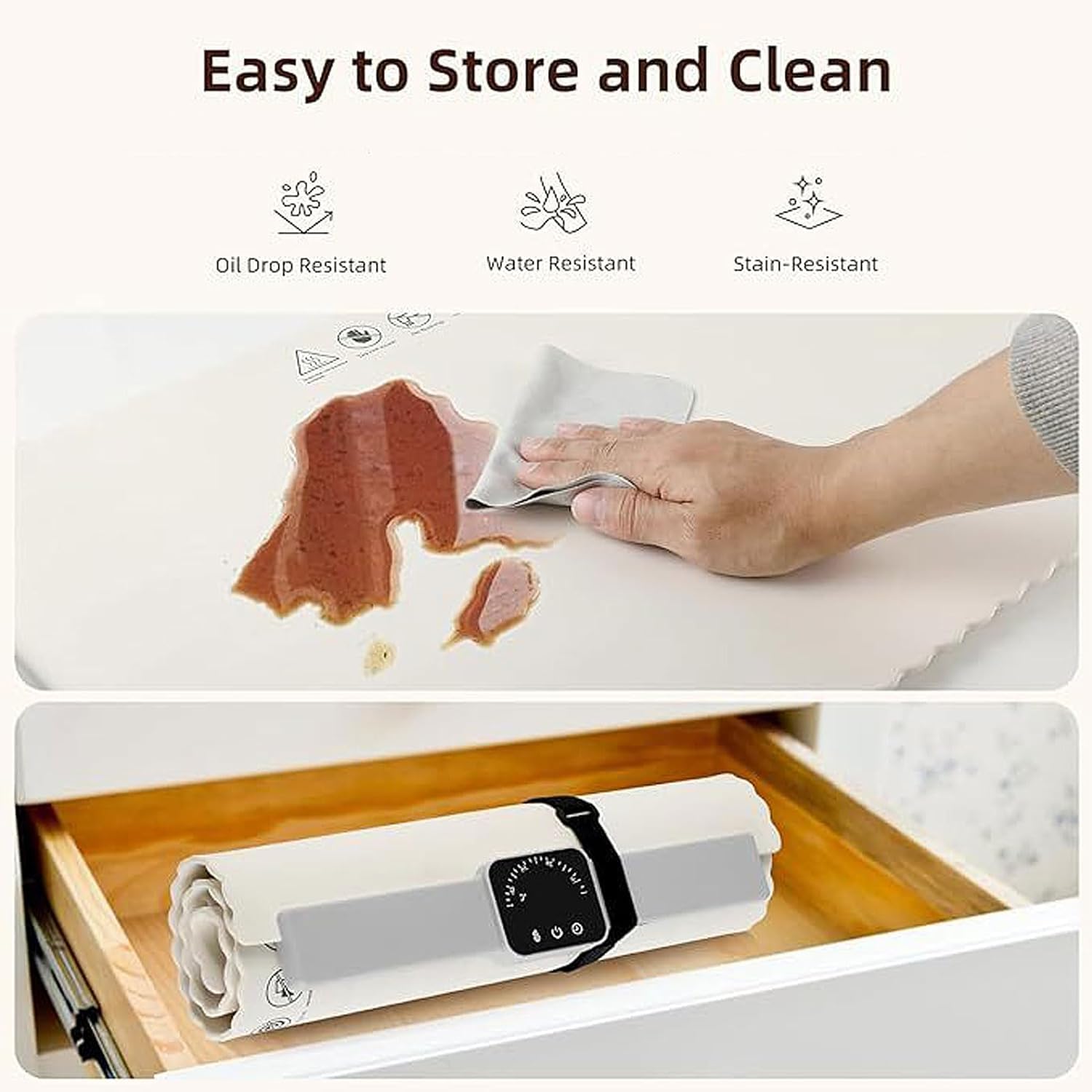 Tappetino Scalda Alimenti, Vassoio Scalda Alimenti Elettrico con 5 Tipi di Temperatura, Scalda Alimenti Elettrico Scalda Alimenti Buffet Server Pieghevole per Riunioni di Famiglia Grey
