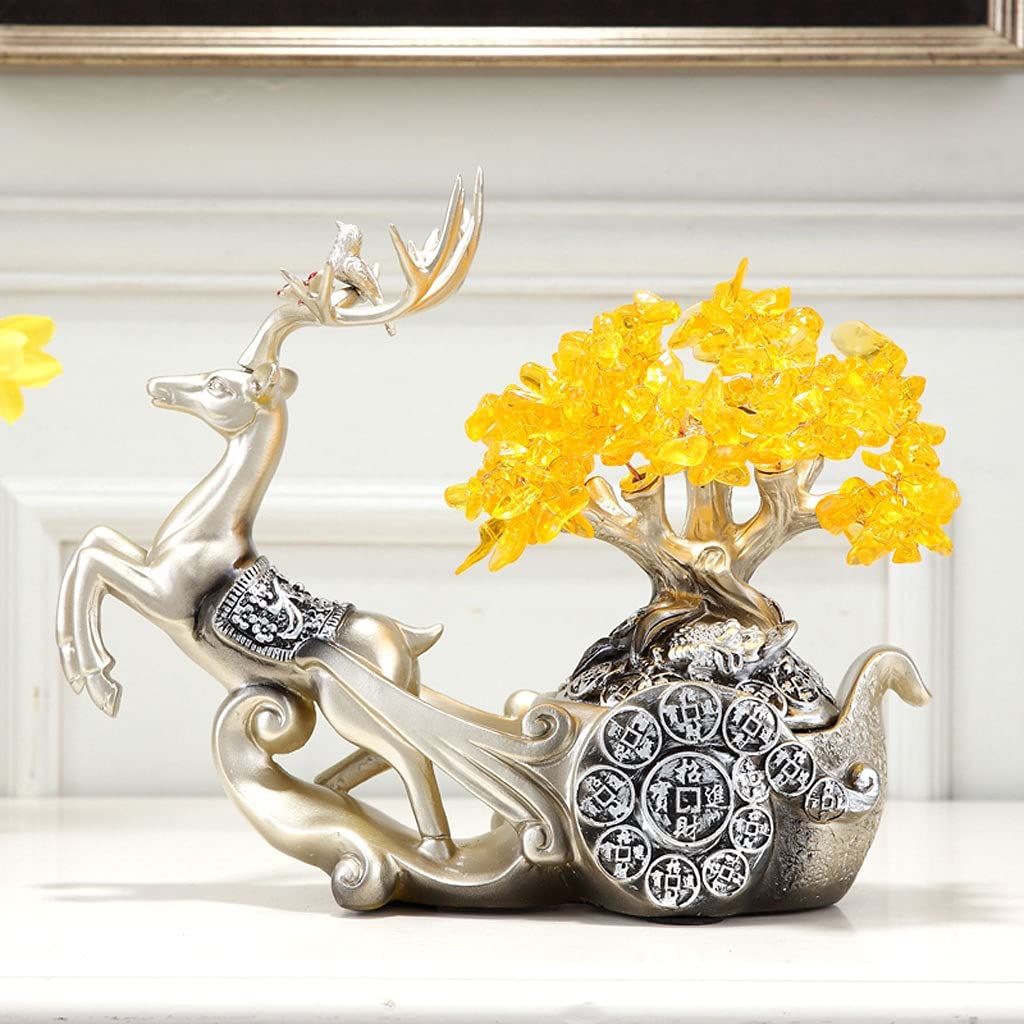 sdneNest Árbol de cristal hecho a mano, árbol de la fortuna de cristal, decoración del hogar, árbol de la fortuna de cristal, árbol de Feng Shui, árbol artificial de 9.84 pulgadas, Feng Shui, S, A