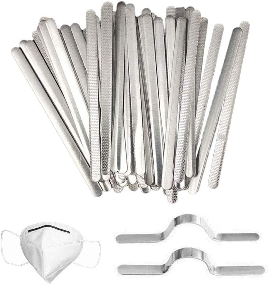 Flat Mask Nose Aluminum Wire, Adhesive 100 Pcs 90mm Strip Bridge Clip for Face DIY Making Accessories Crafts
