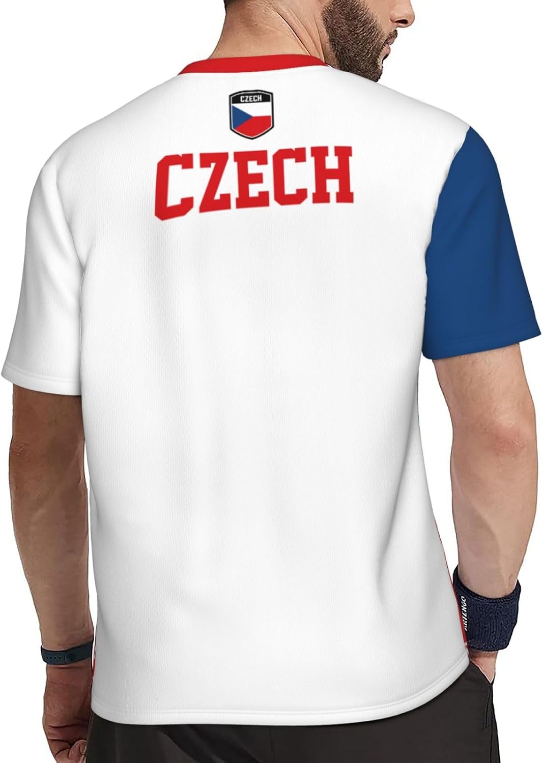 Czech Republic Flag Grain Team Mesh T-Shirt Jerseys for Running Cycling Soccer Fans Tennis Fitness Sports