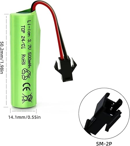 Miniatura 2 de Batería recargable de 3.7 voltios y 500 mAh  3.7 V RC baterías de coche paquete de 2 con enchufe SM2P y cargador USB para autos de acrobacias RC de