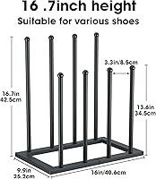 Vista 5 de Urban Deco Free Standing Shoe Racks, Boot Organizer for Tall Boots, Black Metal Boot Rack Fit for 4 Pairs, Shoe Organizer for Dorm Room, Entryway