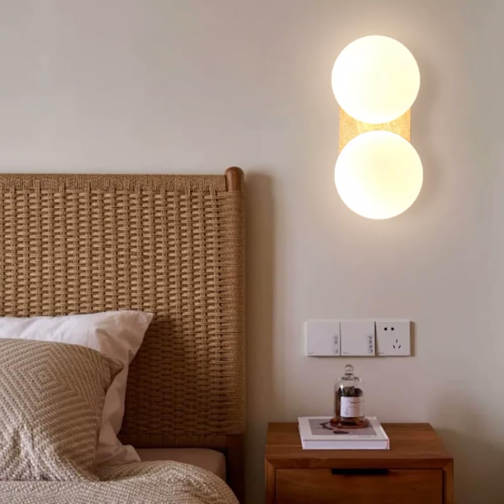 Flush Mounted Decoration Lighting Fixtures, Industrial Style Yellow Travertine Glass Wall Sconce, G9 Light Source Single Head Lamp, Bedroom Living Room Hallway