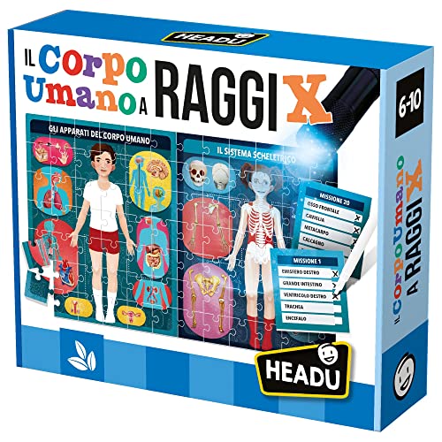 Headu Il Corpo Umano A Raggi X Scheletro Apparati Funzioni E Organi Vitali It21543 Gioco Educativo Per Bambini 6-10 Anni Made In Italy
