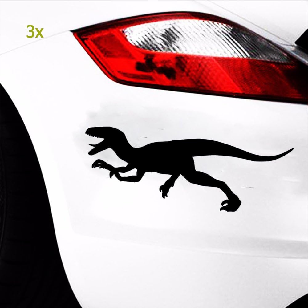 Liphontcta (3pcs) Car Window Decal Truck Outdoor Laptop Sticker for RAPTOR Vinyl Decal Sticker Car Window Wall Bumper Dinosaur Velociraptor Jurassic