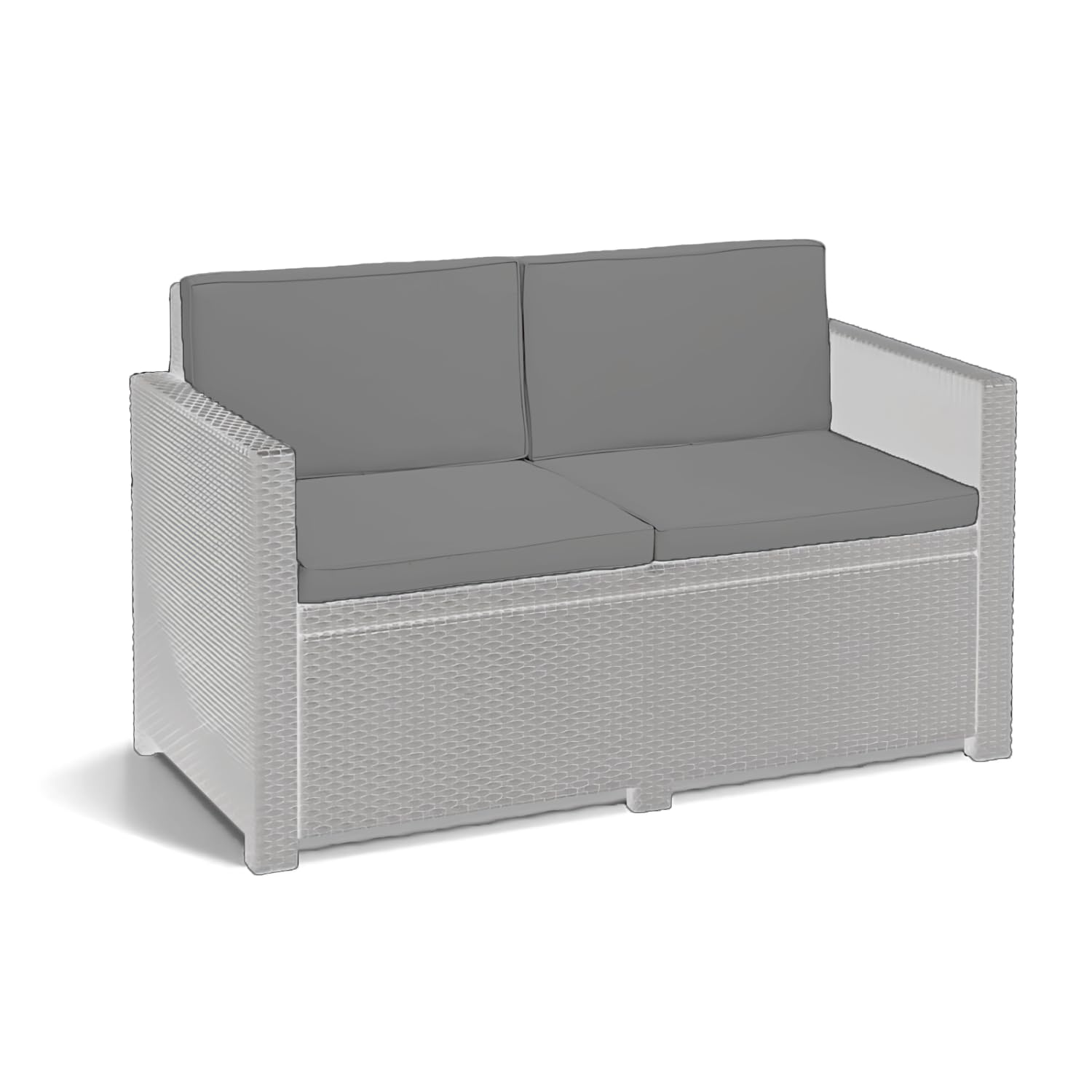 A ATH COLLECTION Rattan Outdoor Seat Cushion Pads Garden Furniture Cushions Chair Padding Patio Water Resistant 2, 3 or 4 Seater Patio Set Sofa Cushions Pads (4 PC Gray 2 Seater)