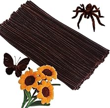 Heavy Fur Multicolor Thick Pipe Cleaners for DIY Craft Flowers - 8mm Fuzzy Chenille Stems for Kids Craft Supplies,Flower Making, Creative School Projects, Home & Party Decor (Dark Brown)