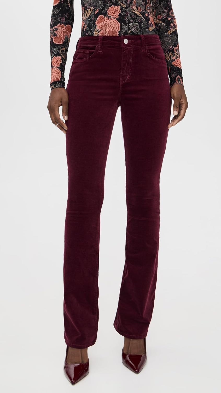 L'AGENCE Women's Stevie Straight Velvet Jeans