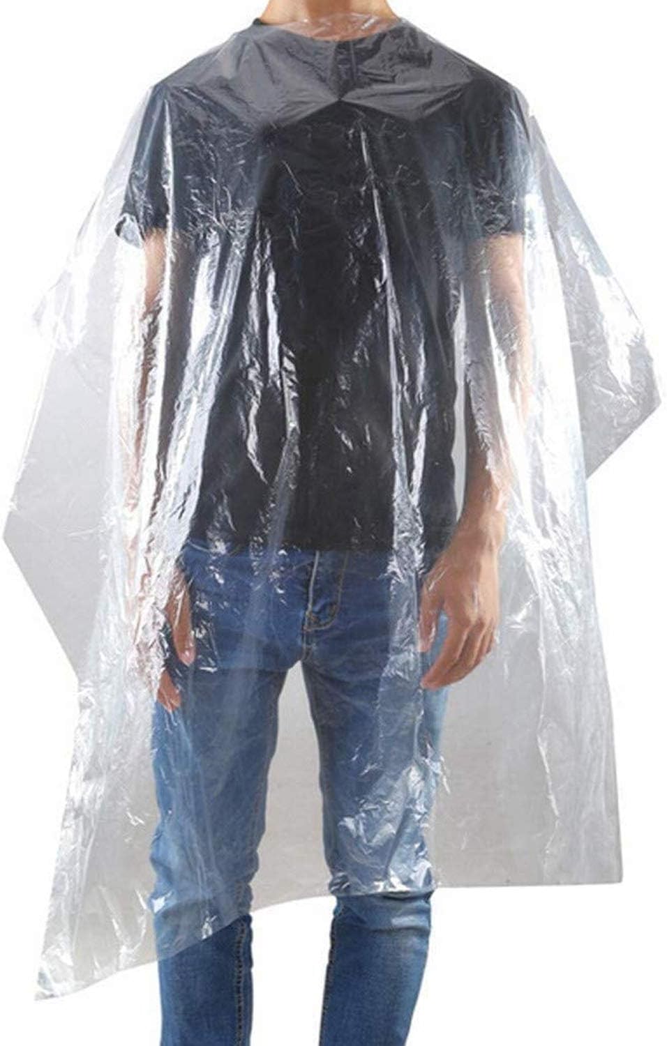 Disposable Hairdressing Gowns x100 GENERISE Plastic Hair Salon Capes for Hair Dressers, Barbers and Salons - 150CM X 120CM