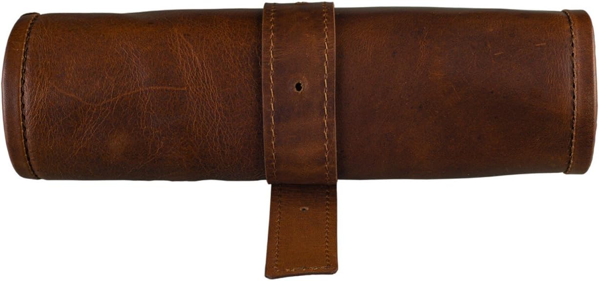 STILORD "Felix" Pen Case Leather Vintage Style Stationery Pencil Pouch Bag Office College Artist Buffalo Leather Colour:Cognac Dark Brown - Image 5