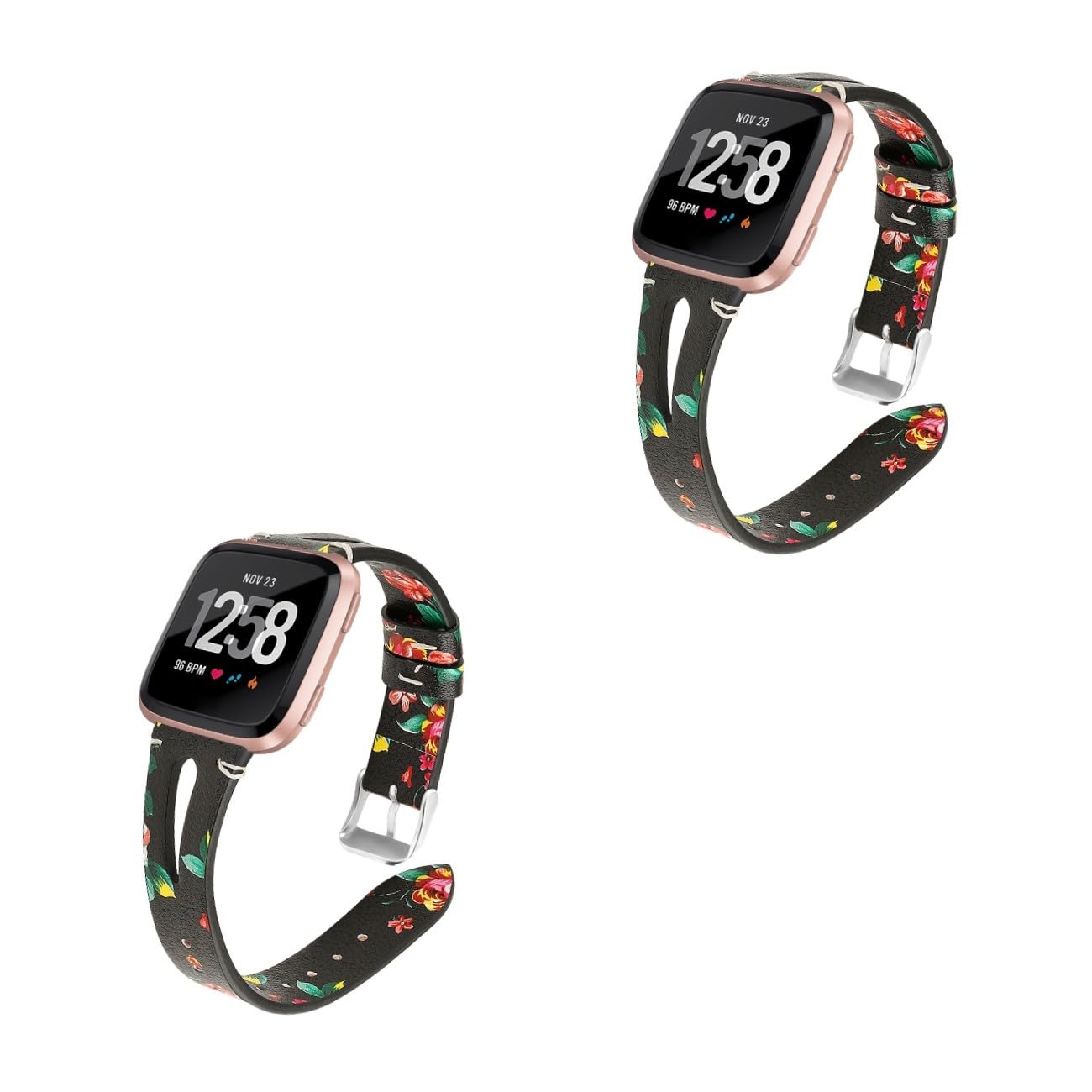 Gatuida 2piezas De Para Reloj Banda De Hebilla Metálica Compatible Diseño Floral Rojo Para y Ocasiones Especiales