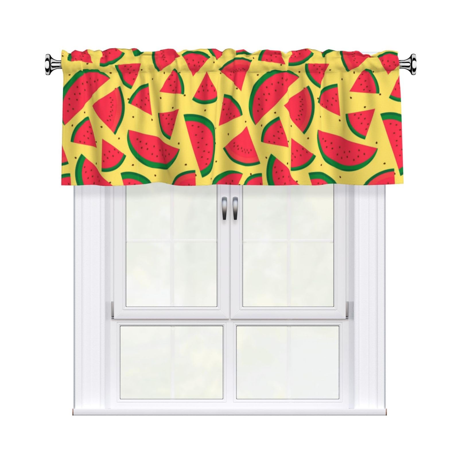 Noble Ren Watermelon Fruits Short Curtain Valance 54x18in For Kitchen Bathroom Cafe Living Room Decoration