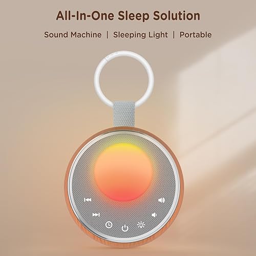 Miniatura 2 de Peakeep Máquina de sonido portátil de ruido blanco, luz para dormir para adultos y bebés, altavoz claro y fuerte, audio continuo de 25 horas,