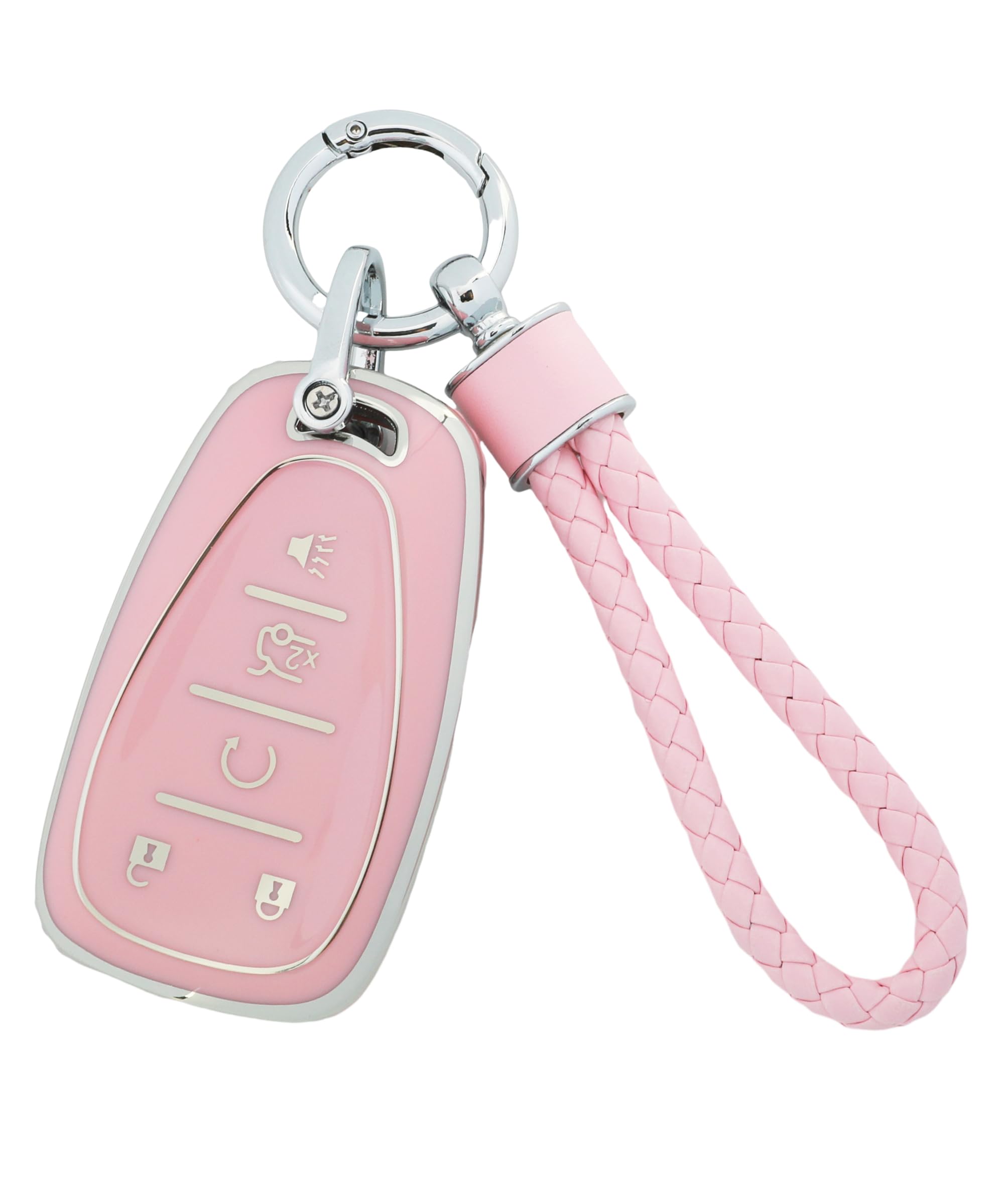 ESEWALAS Key Fob Cover,Car Key Case Shell with Keychain,Soft TPU Key Shell Case Car Key Case Protector Holder,Car Key Holder Smart Remote Key Protector,Fits Most Car Models (for Chevy B 5 Buttons)