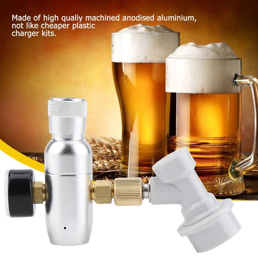 Régulateur de Bière 16g Homebrew Co2 Kit Chargeur Distributeur de Co2 pour Fûts de Bière à Usage Intensif (0-60PSI)