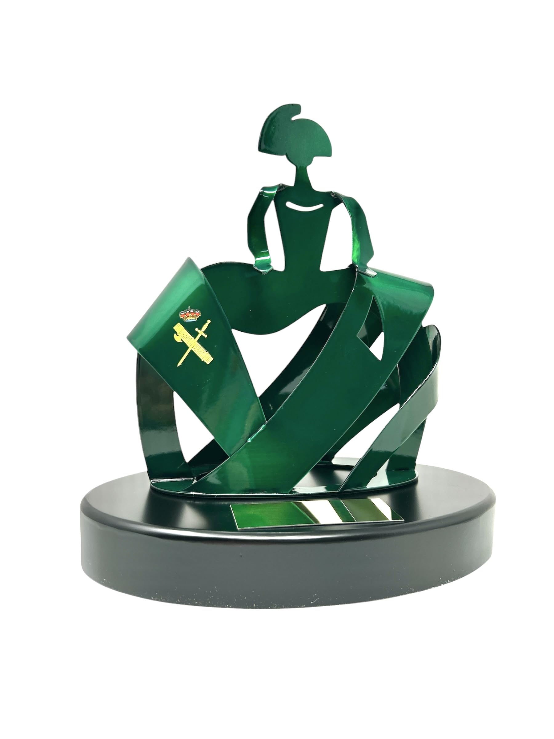 Trofeo Figura Menina de la Guardia Civil con Base de Madera Lacada en Negro