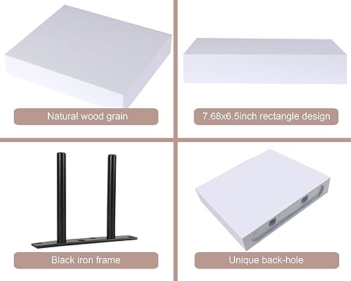 Miniatura 7 de Estantes flotantes blancos, estantes flotantes blancos para pared, estantes de pared con soporte invisible, estantes de baño, decoración de