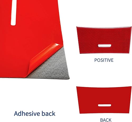 Miniatura 5 de SUNJIKA Compatible con caja de almacenamiento de consola central interior de fibra de carbono, calcomanía a prueba de arañazos, accesorios para Jeep