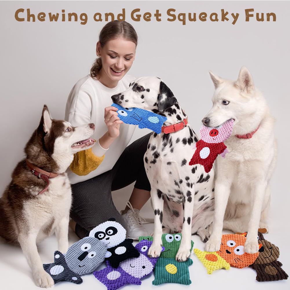 Juguetes chirriantes para perros sin relleno, juguetes de peluche duraderos y lindos, juguetes interactivos para masticar dentición para cachorros, razas pequeñas y medianas