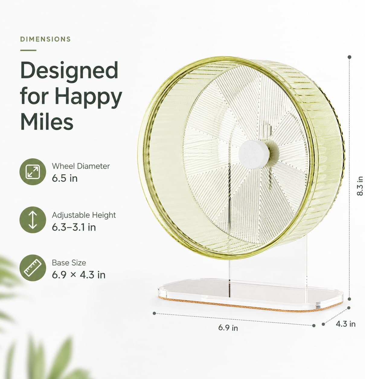 Silent Hamster Wheel with Adjustable Acrylic Stand for Small Pets image 3
