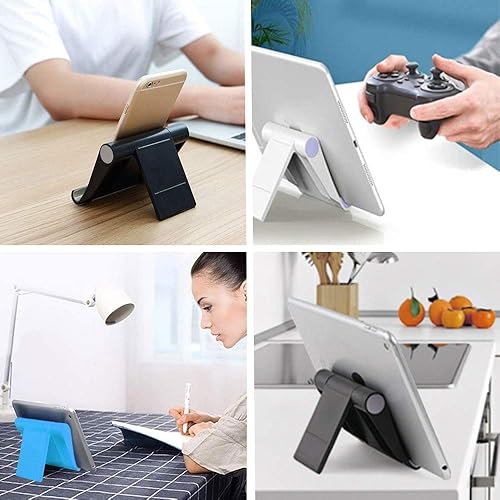 Miniatura 7 de Paquete de 4 soportes para teléfono celular para escritorio, soporte plegable para teléfono celular, soporte ajustable para tableta compatible con