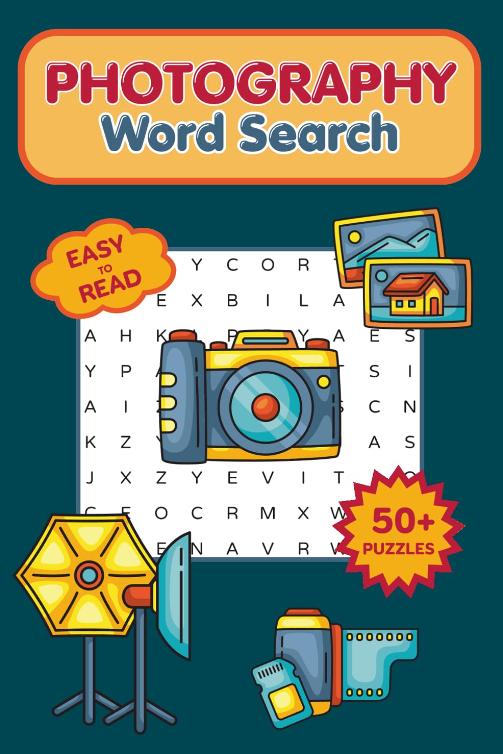 PHOTOGRAPHY Word Search Puzzle Book: Easy to Read Print about Photography | 6x9 inches | 50+ Puzzles ... Gift for Vacations, Holidays and Free Times (Modern Puzzle Collection)
