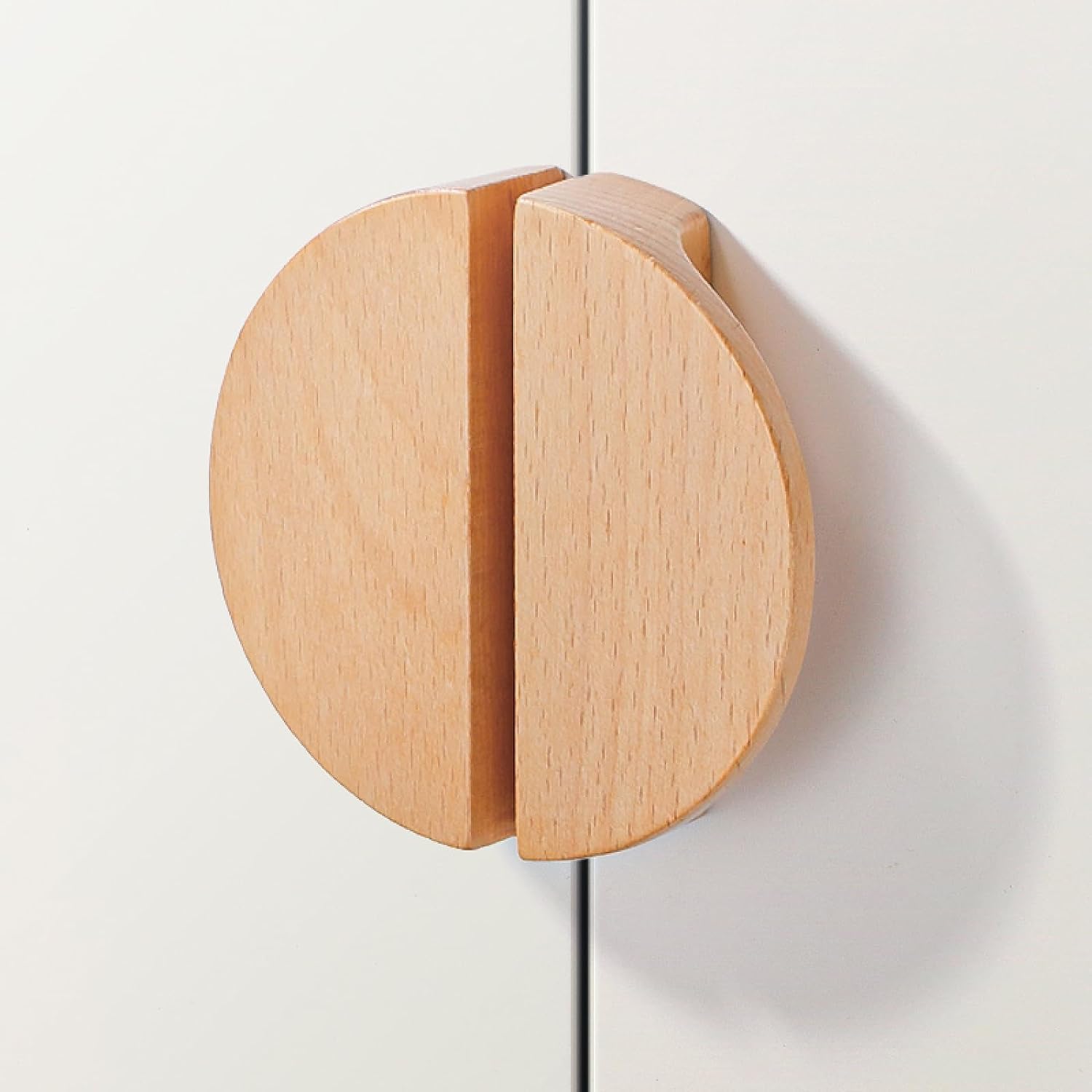 Pomelli per cassetti in legno, maniglie rotonde per armadietti, in legno massello, confezione da 2, diametro 32 mm, ideali per mobili e guardaroba
