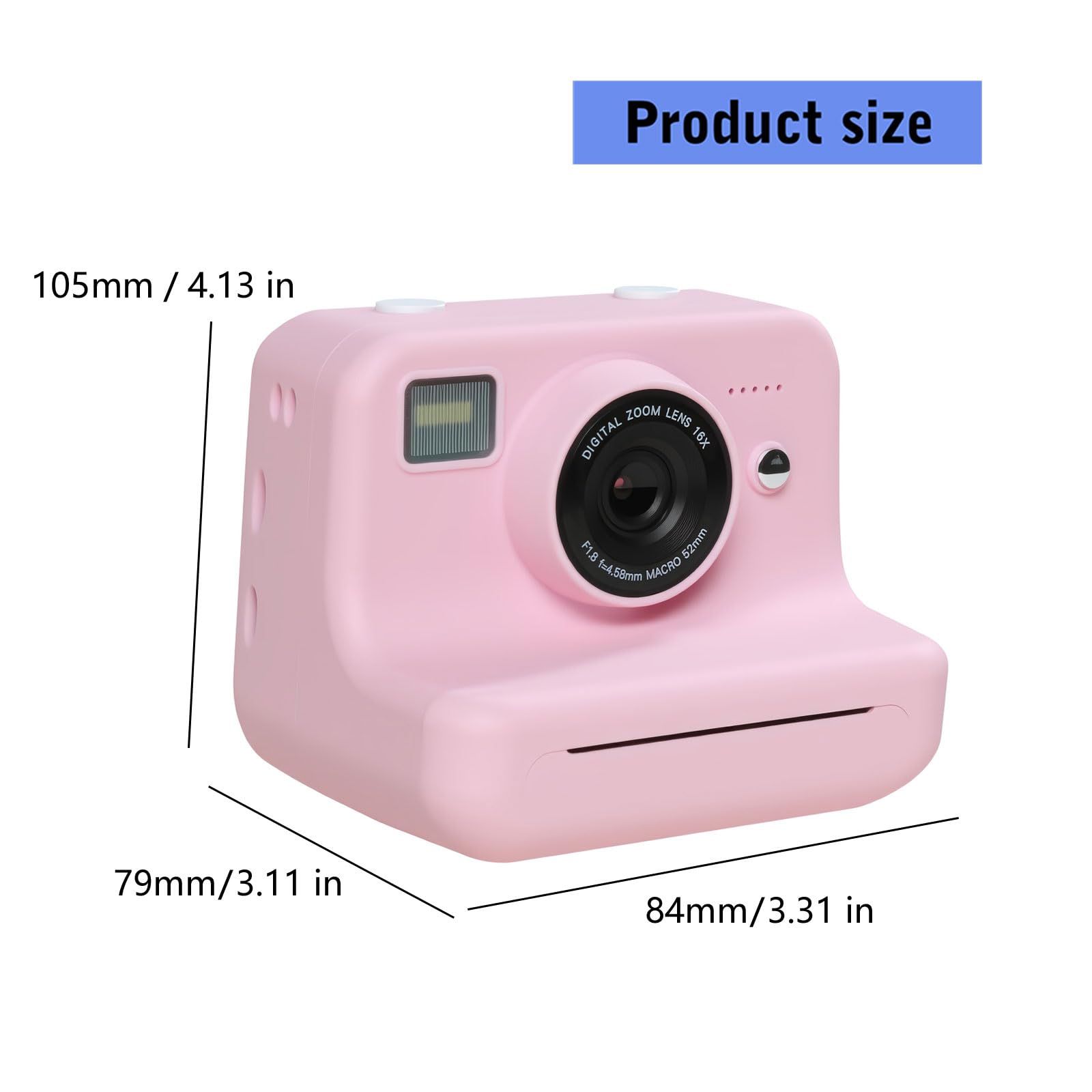 Facile da usare, stampa istantanea della fotocamera per bambini, include 4 rotoli di carta fotografica, gioco attivo, sviluppo artistico, fotografia, regalo per stampa istantanea