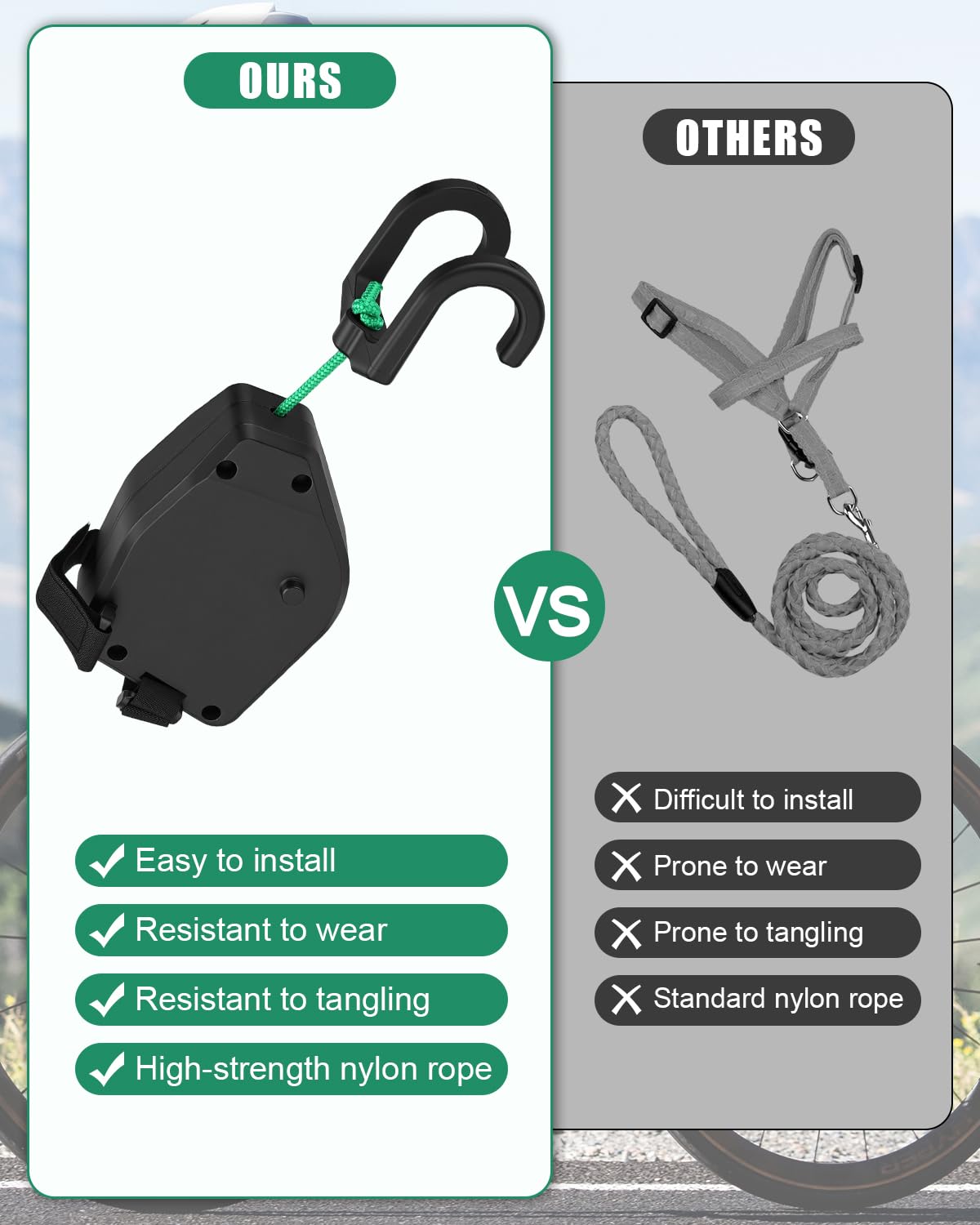 Corda di Traino per Bicicletta Bambin 2.5m, Corda di Trazione Retrattile Portatile, Traino Bici Bambino Fune, Fune da Trazione, Portata 200 lbs, per MTB, E-Bike