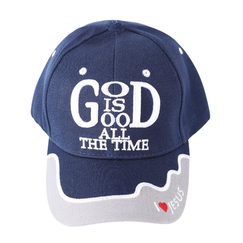 God is Good All The Time Christian Hat | 6-Panel Adjustable Velcro Strap Cap Made from Cotton Fabric| One Size Fits Most
