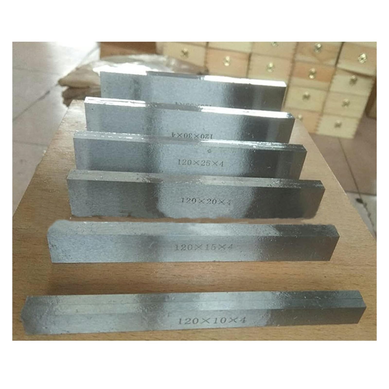 Zestaw płytek wzorcowych, 6 par 12 szt. równoległych podkładek wzorcowych 120x4x10-35mm ze stali stopowej imadło równoległe podkładki żelazne do frezarki, szlifowania, wiercenia dla stolarzy
