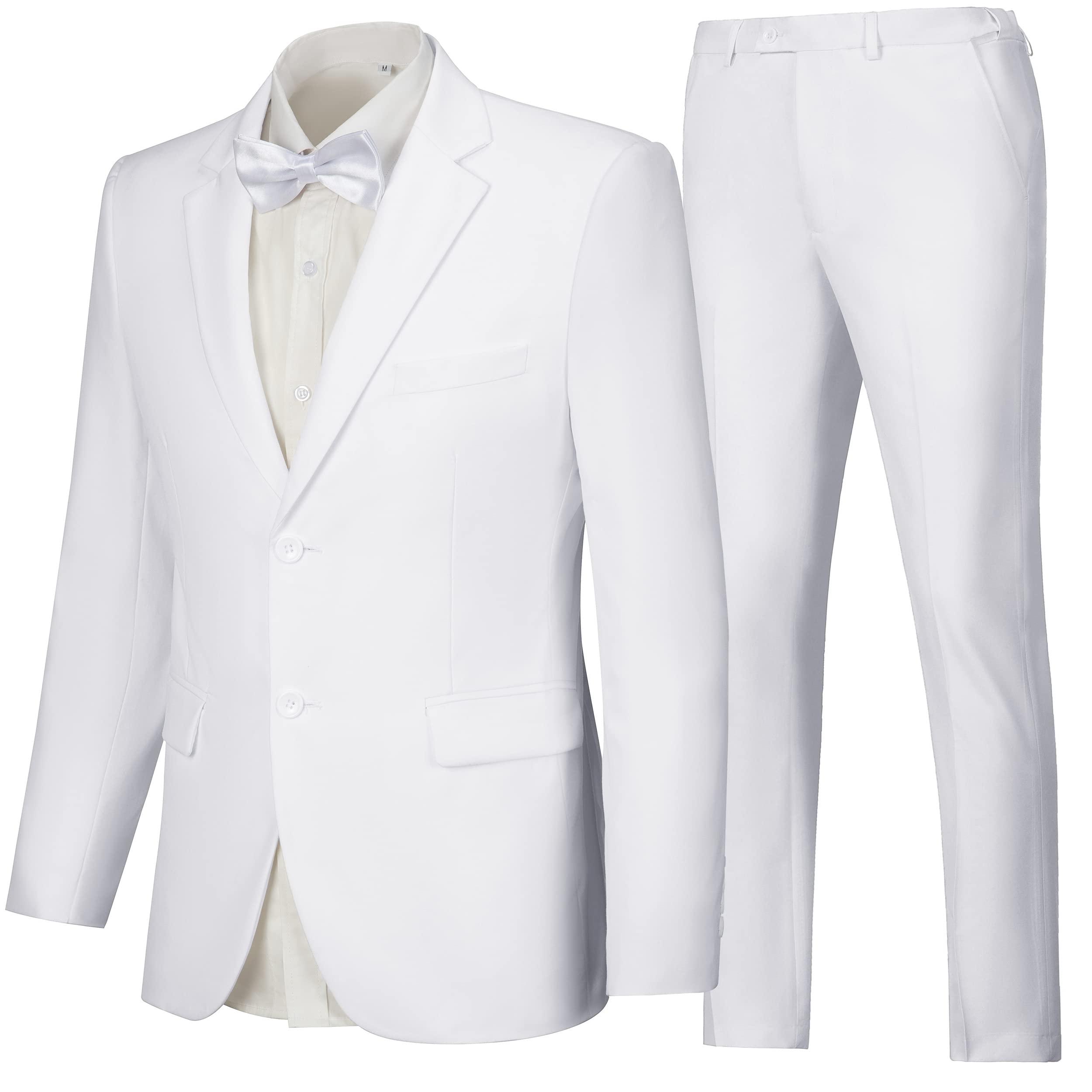 CAZUOYIMens Suits Slim Fit Prom Homecoming Suit for Men Wedding Business Tux Outfit 2 Piece Suit Jacket Blazer ＆Pants Set